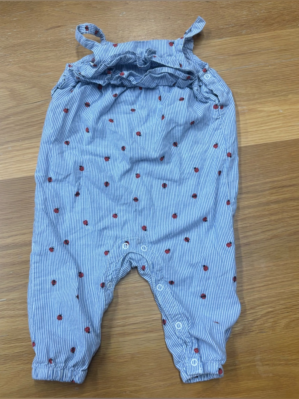 H&M Striped Ladybug Baby Romper